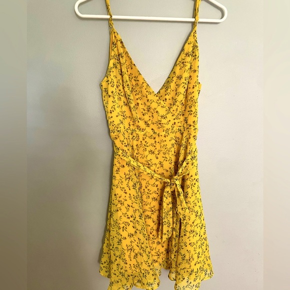 Fashion Nova Yellow Wrap Dress - Picture 2 of 7